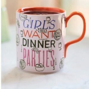 NWT PHTHALO RUTH GIRLS WANT DINNER PARTIES STONEWARE MUG